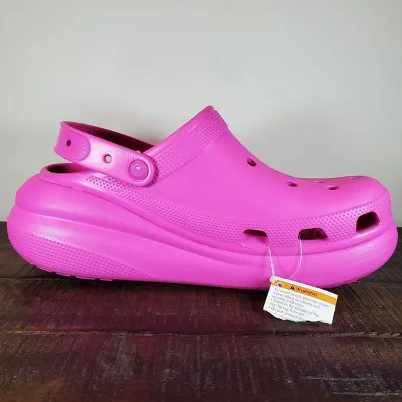 Crocs Classic Mega Crush Clogs Mens Size 11 Platform Sandals Shoes Pink - Picture 8 of 12